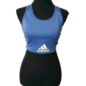 Adidas AEROREADY Racerback Athletic Active Sports Bra w/ Mesh Back Blue Size XL*